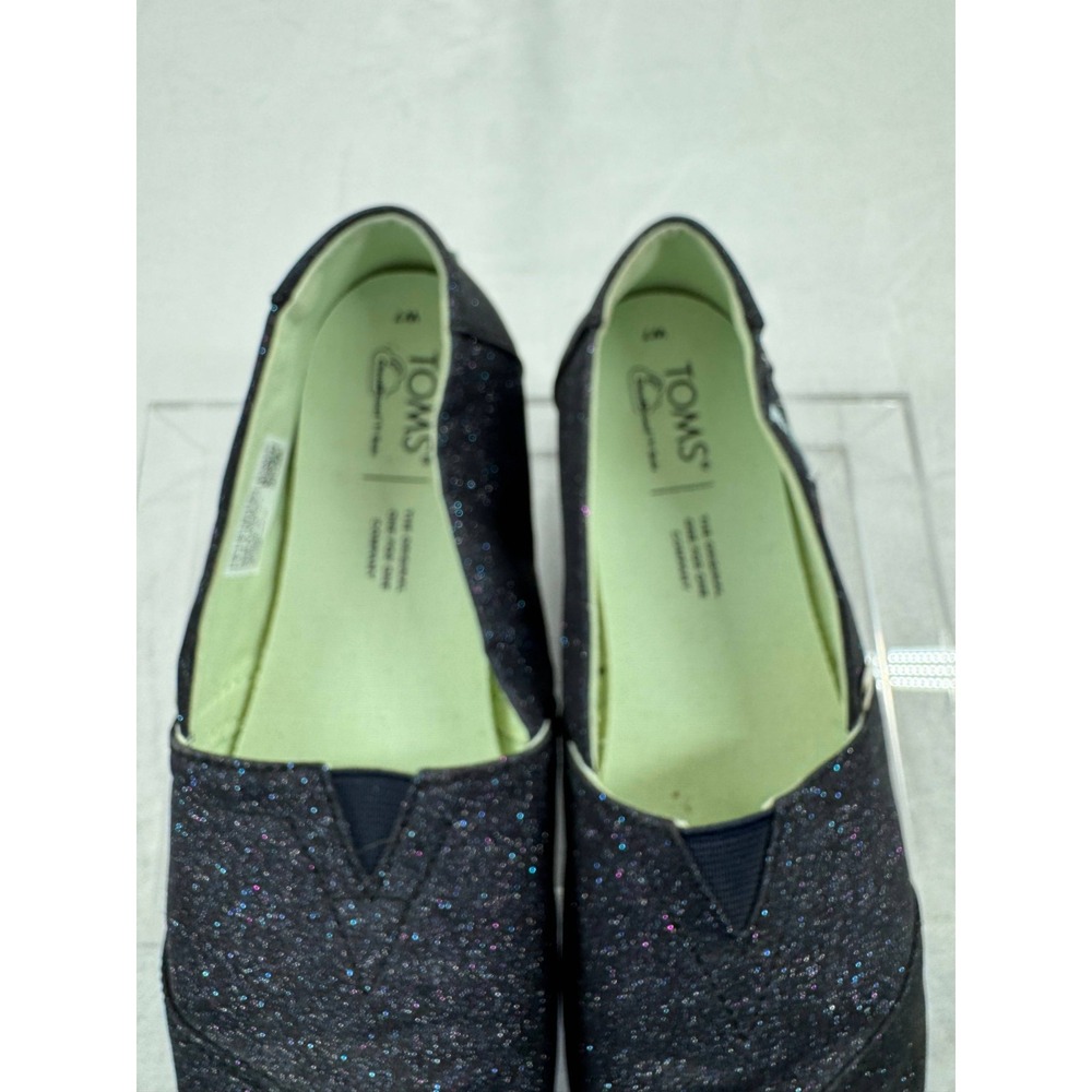 Toms Alpargata Flat Shoes Women's 7 Blue Glitter Fox Print Slip-on Lightweight - Picture 7 of 14